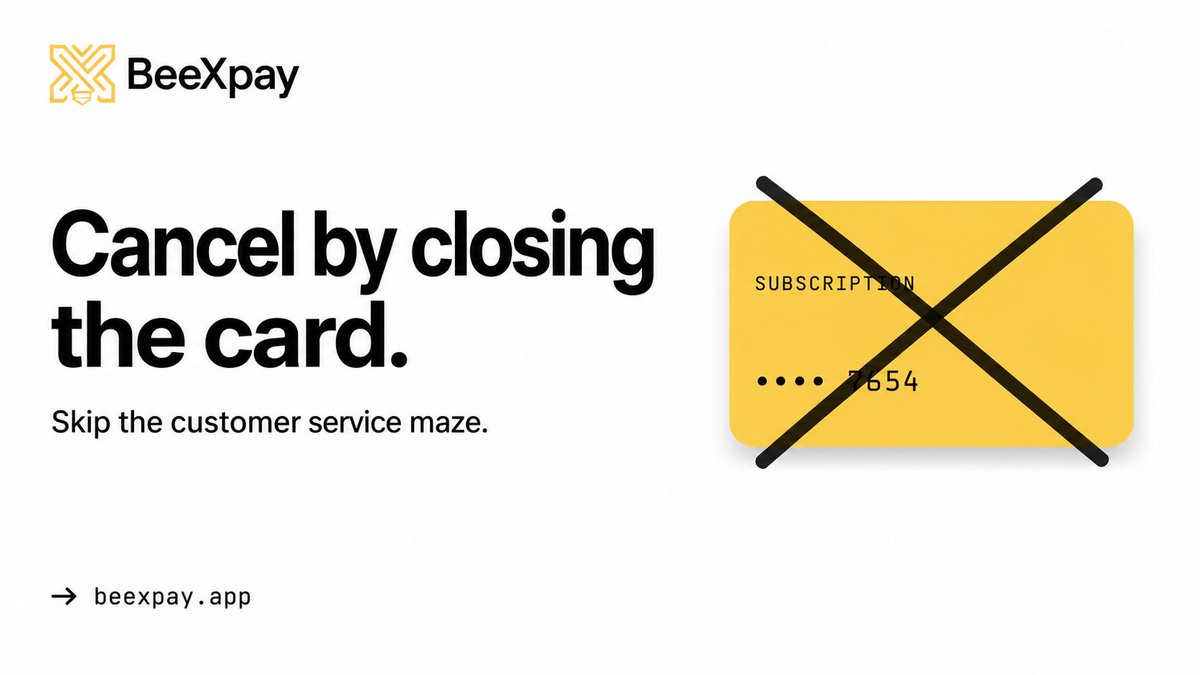 bountyportals's tweet photo. ๐ Managing 15+ subscriptions? A virtual card per subscription = canceling is just closing the card.
No customer service mazes. No 30-day notice cycles. Just done.
โ https://t.co/VU1x2RTLb5
#Subscriptions #BeeXpay #VirtualCard https://t.co/PV16o4lo4p