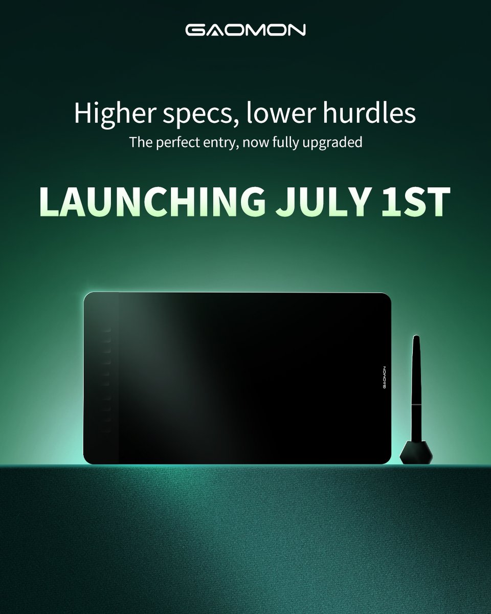 Gaomonpentablet's tweet photo. A new creative companion is about to arrive🚀
See you on July 1, 2026! ✨

#gaomon #gaomonpentablet #GAOMONNewArrival https://t.co/r9UdyvlrKT