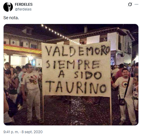 Futaugas's tweet photo. Emosido engañaos con el carté.
Se nota.
#Taurino #Toros #Valdemoro. https://t.co/Bx5WNdDRPd