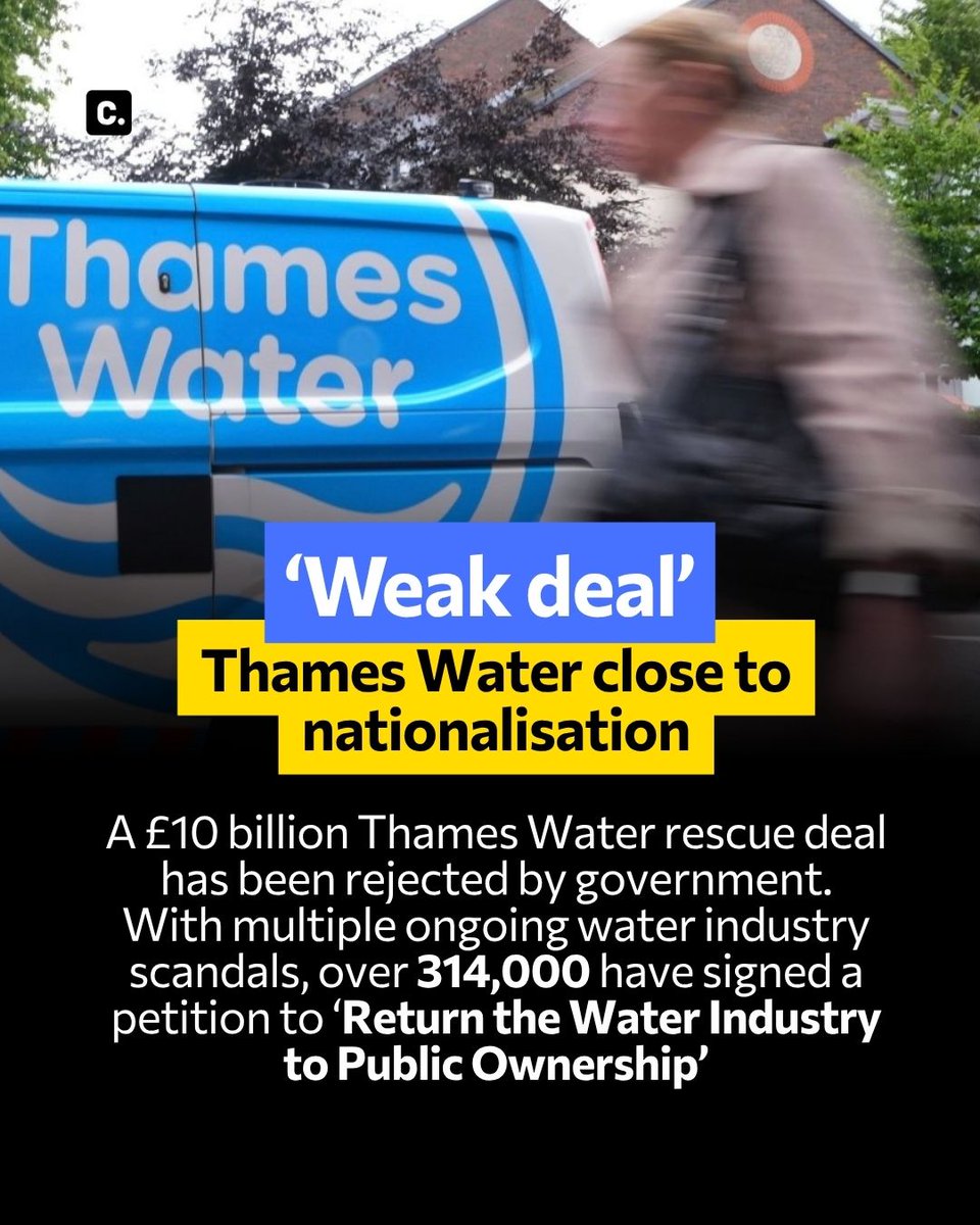 UKChange's tweet photo. The UK’s largest water company could be one step closer to nationalisation. 🚰👀

Petition link 👉 https://t.co/vsxkb3YmnE https://t.co/HpGpKF0BCj