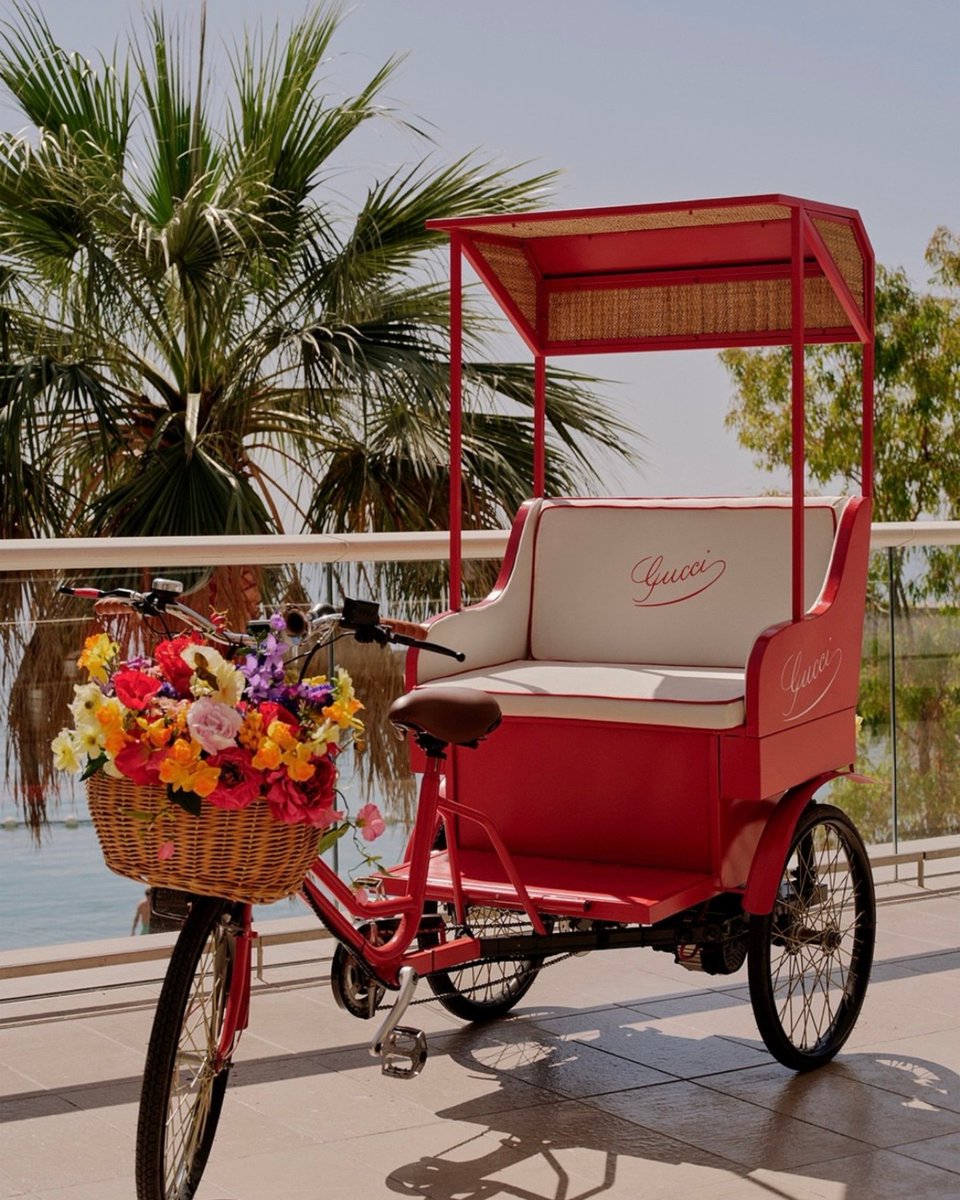 IconomicNetwork's tweet photo. Gucci has officially taken over La Rose des Vents in Monaco for the summer. Marking the 60th anniversary of its iconic Flora motif, the House has transformed the beach club with the print originally created for Princess Grace of Monaco in 1966. https://t.co/RM0PhoBYfP