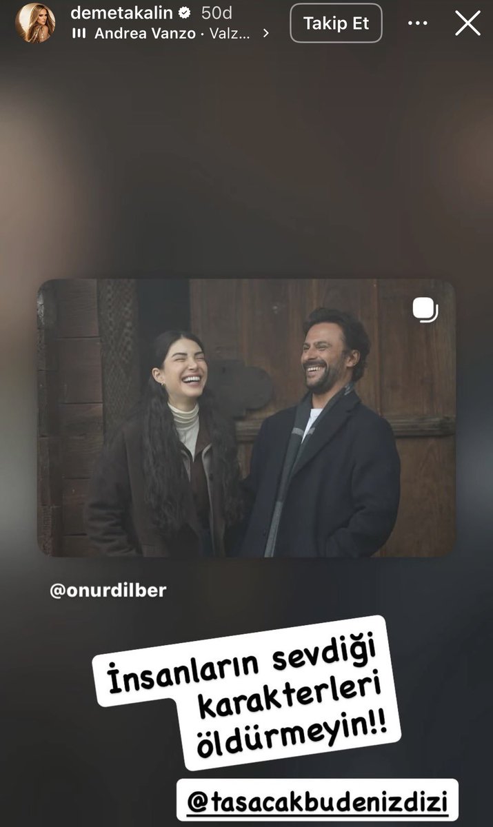 TvDunyasii's tweet photo. Demet Akalın, #TaşacakBuDeniz’den ayrılan Onur Dilber sonrası yapıma tepki gösterdi;

“İnsanların sevdiği karakterleri öldürmeyin…” https://t.co/jk06Crx4Jv