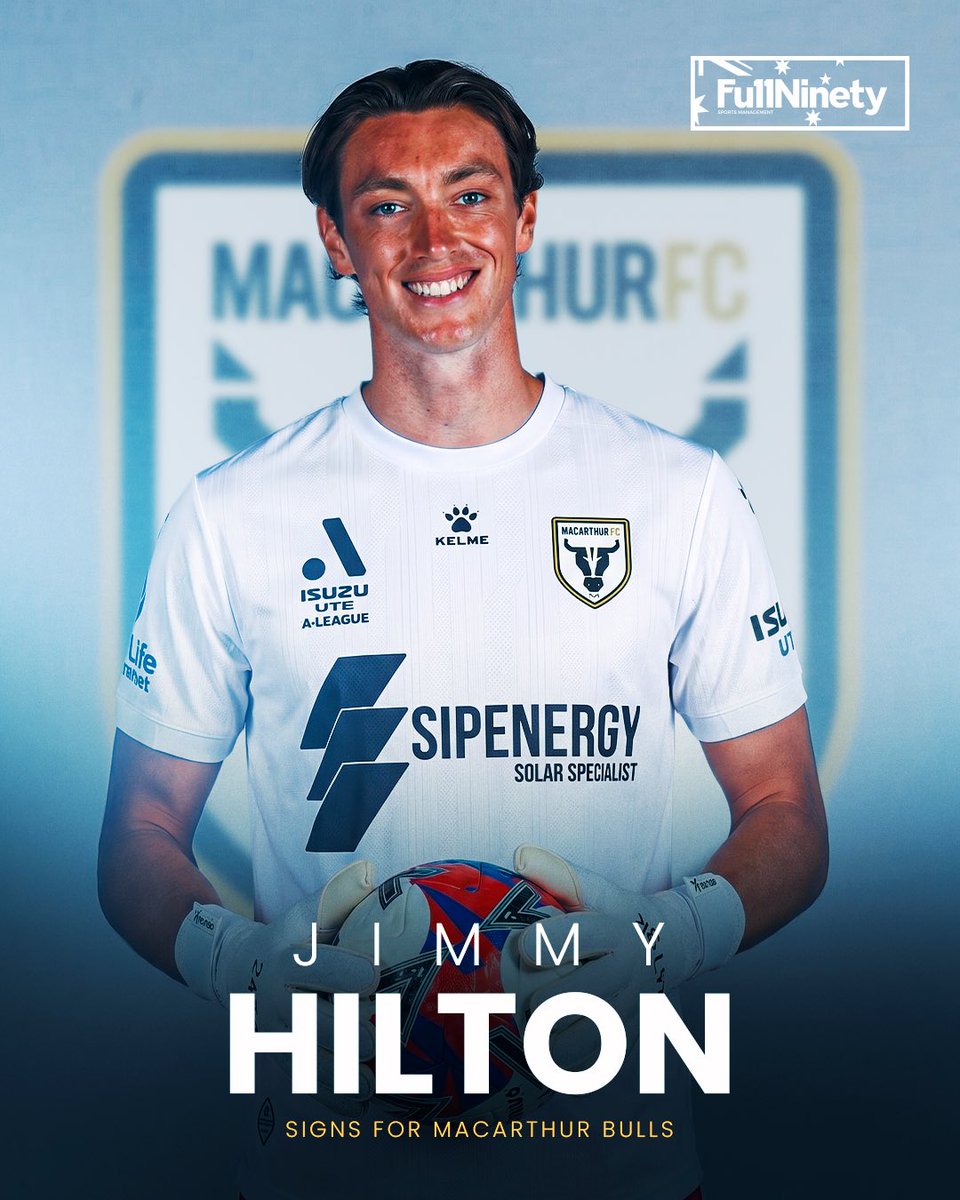 FullNinetySM's tweet photo. โ๏ธ๐งค๐ Jimmy Hilton has signed with A-leagues Macarthur FC ๐ฆ๐บ๐ Proud of you, now time to shine!
#JimmyHilton #MacarthurFC #ALeague #Australia #Goalkeeper #NewSigning #FullNinetyFamily๐งฌ https://t.co/AFJPPssRC8