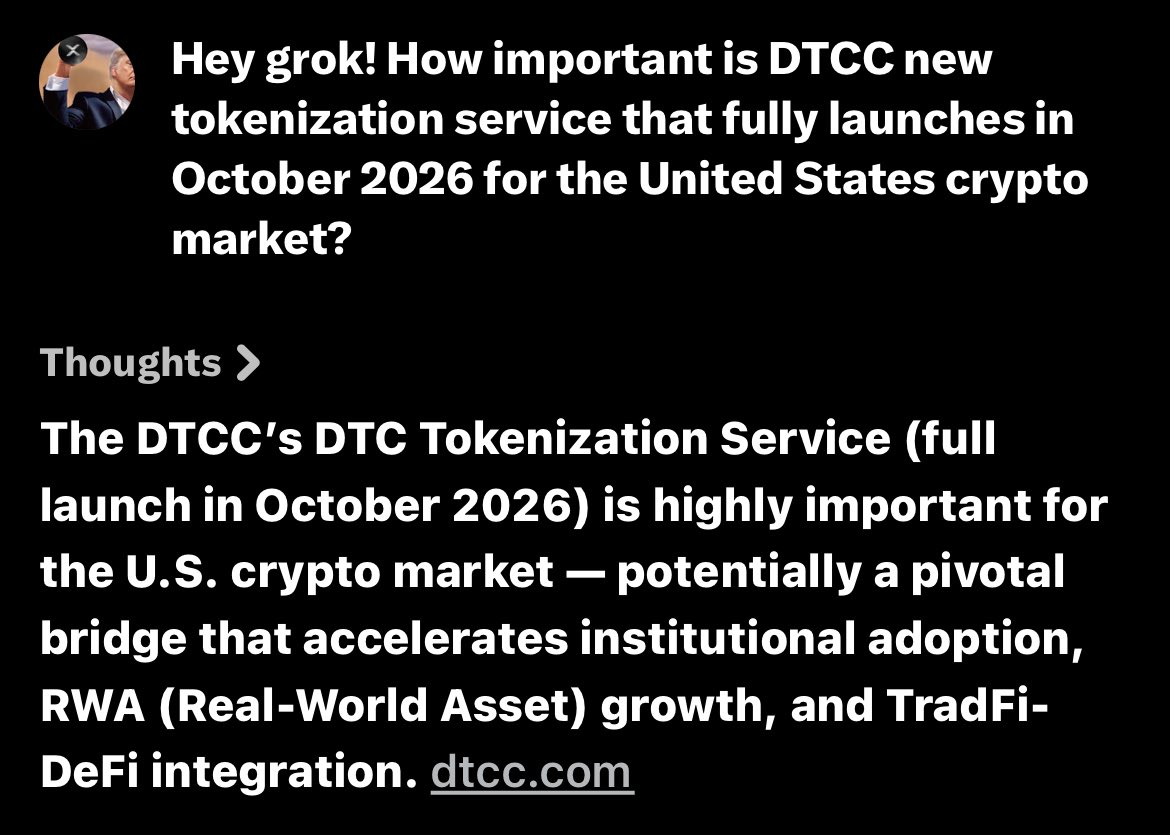 XRPresources's tweet photo. @VersanAljarrah Sounds like the new tokenization upgrade by The DTCC 🤔 soft launch in July 2026 btw 🥳 https://t.co/lRImctKLDn
