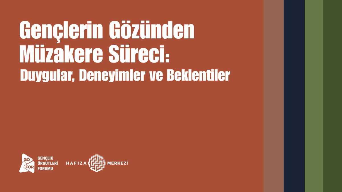 gofortr's tweet photo. Gençlerin yüzde 70,7’si toplumsal barışın mümkün olduğuna inanıyor. Yüzde 52,2’si ise süreç hakkında kaygı veya şüphe duyuyor.

Gençlik Örgütleri Forumu ve Hafıza Merkezi olarak hazırladığımız “Gençlerin Gözünden Müzakere Süreci: Duygular, Deneyimler ve Beklentiler” raporu yayımlandı.