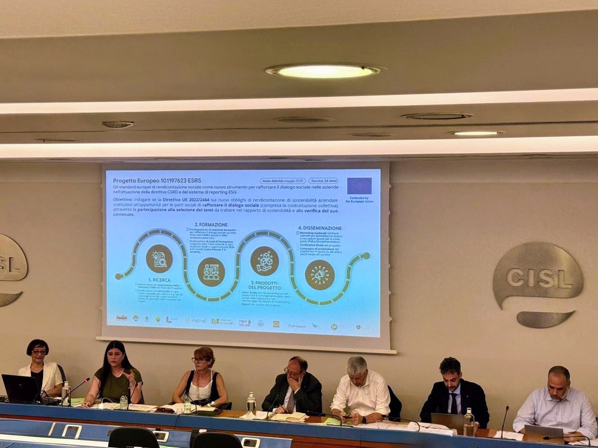 Fond_Tarantelli's tweet photo. Al via a Roma il workshop nazionale di @CISLNazionale e Fondazione Ezio Tarantelli. Rappresentanti sindacali e datoriali si confrontano per costruire una #rendicontazione di #sostenibilità partecipata.
​#dialogosociale #ESRS https://t.co/2w5ab2tf3s