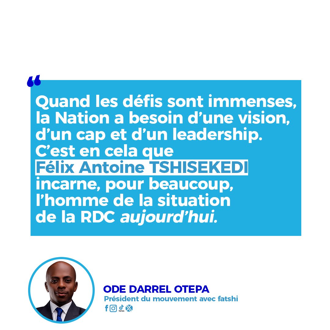 Ode_DarrelO's tweet photo. Certaines époques cherchent un dirigeant ; d'autres le trouvent. Pour la RDC actuelle, le Président Félix Antoine Tshisekedi s'impose comme une évidence. https://t.co/yAaQekCEgA