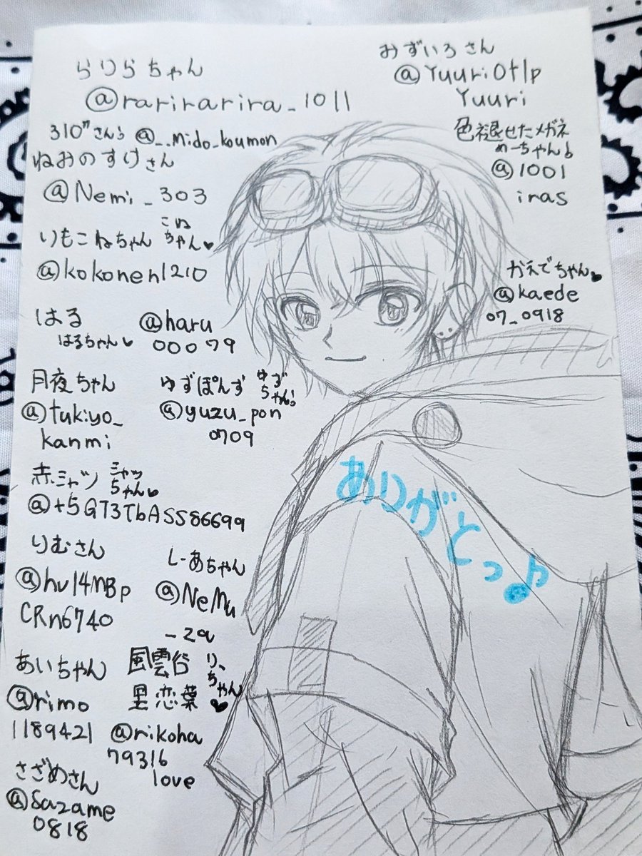 kuma_chan3607's tweet photo. #いいねした人の名前を直筆で書く

遅くなりました💦
メンションしないので探して下さいw
みなさんの分を書いたのですが抜けていたらごめんなさい!
フォロワさん限定でしたのでお名前書けなかった方、すいません😢

みなさんの推しさまのところ(わからない方は予想)で書いたので
字汚くてすいません🐻 https://t.co/KYETcKyLXC