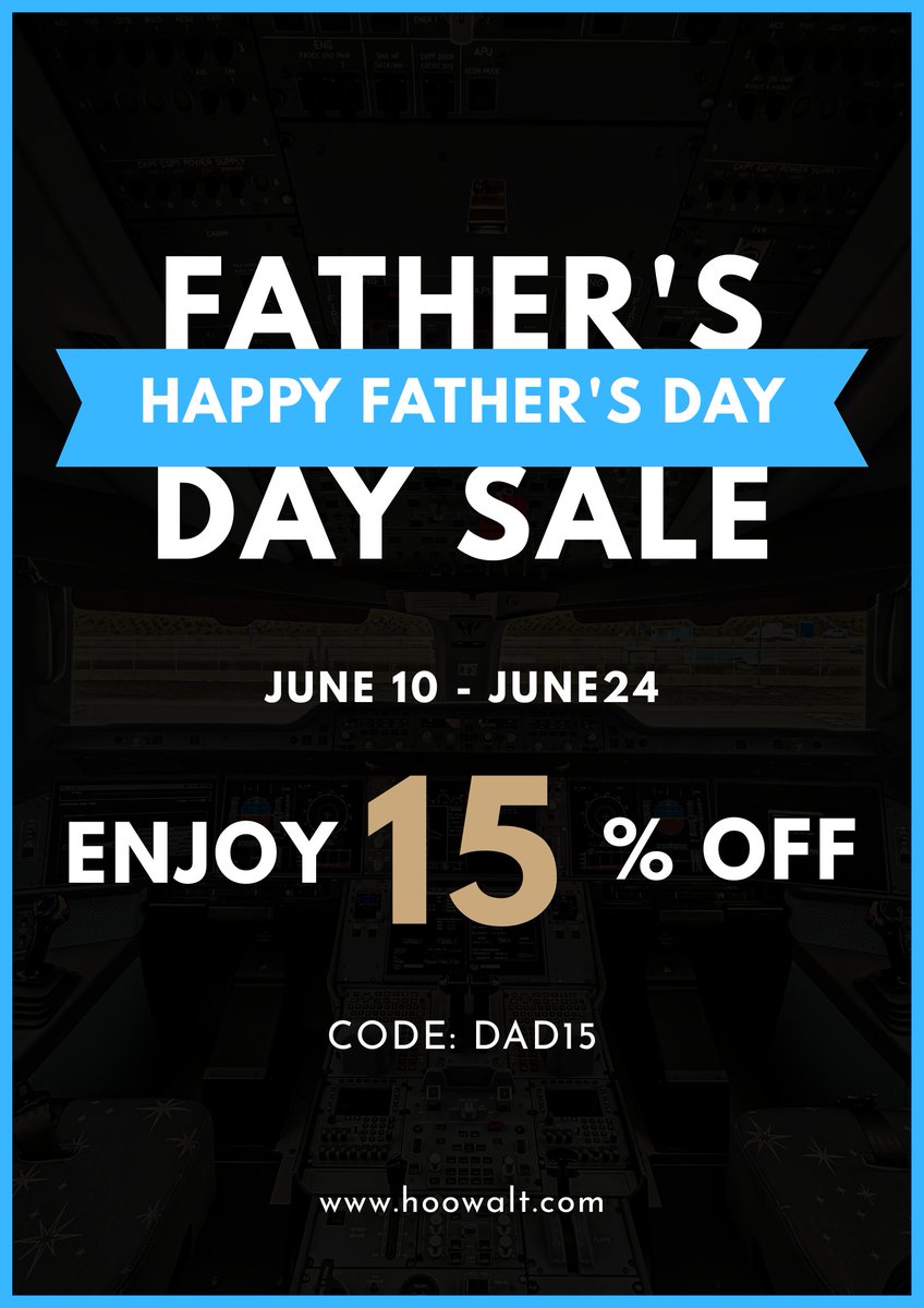 hoowalt_offical's tweet photo. 🥰Father's Day Sale: Enjoy 15% off everything
🎫 CODE: DAD15
⌛️Event Period: June 10 - June 24
🔗https://t.co/VteDWoUyqr
#hoowalt #flightsimulator #a320 #airbus #airbusa320 #msfs2020 #xplane #flightsim #microsoftflightsimulator #simulatorgames #simulator #msfs2024 #msfs https://t.co/KB4C3Rxbf1