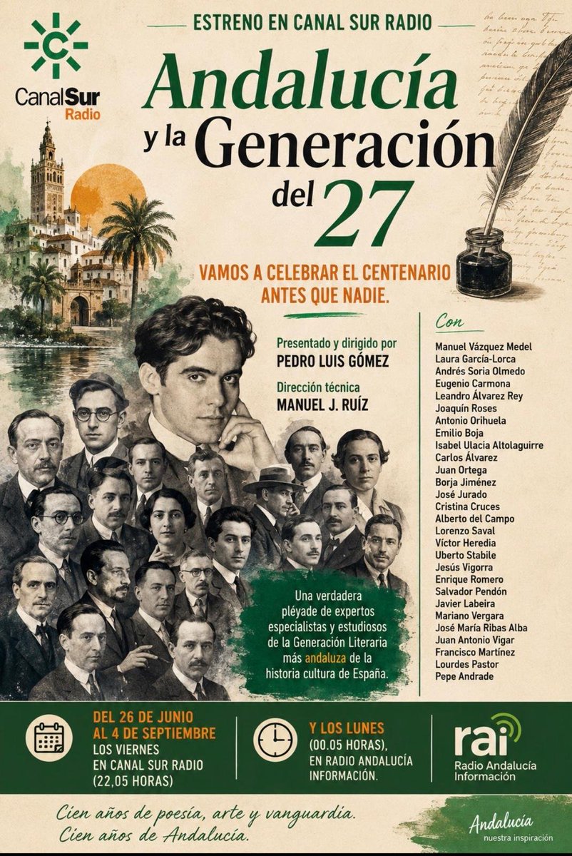 generaciondel27's tweet photo. Es un honor para nuestro Centro Cultural #Generaciondel27 participar en estos espacios de @canalsur que celebran el #centenario 

#MalagaCentrodel27
#Centenariodel27 https://t.co/xJ5fsIIAOX