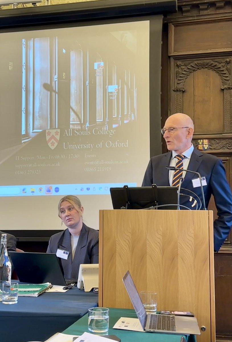 oxfordPIL's tweet photo. Our international law workshop in honour of Sir Ian Brownlie QC kicked off in a packed Old Library at All Souls College. @milesmjackson  and @DapoAkandeLaw  welcomed everyone on behalf of the PIL Group, and @StefanTalmon reflected on the life of Sir Ian Brownlie QC. https://t.co/KuRK7iWpd9