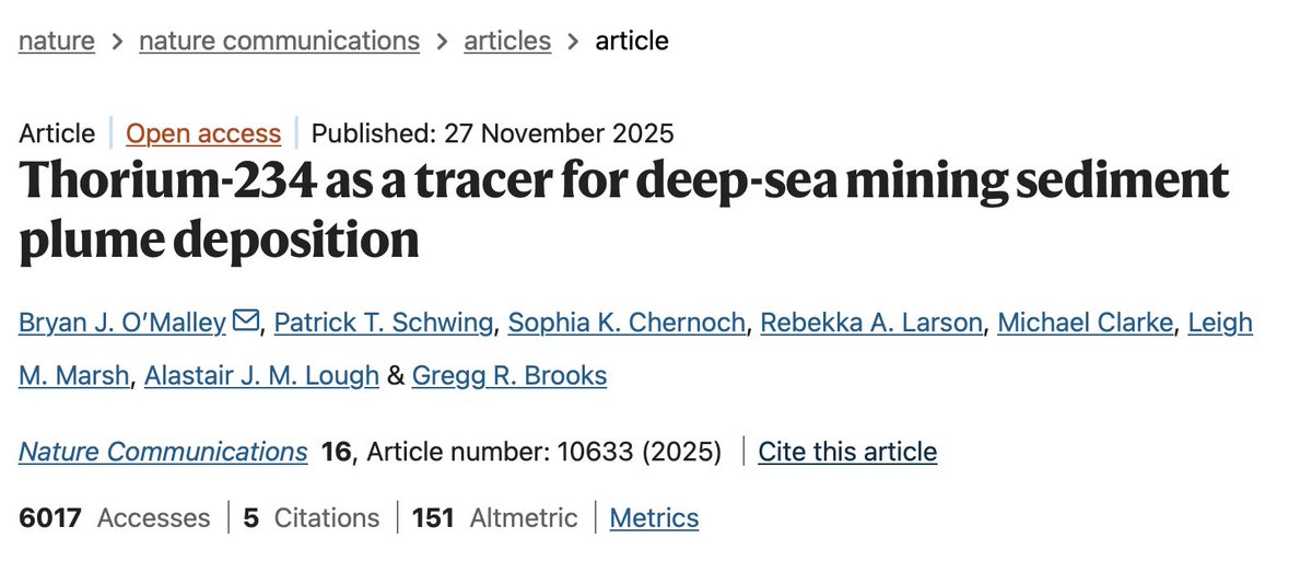 RoryUsher4's tweet photo. @SnarfMcSnarf @FutureJurvetson @themetalsco @gtbgtb Science is clear on sediment plumes. Btwn 1980-2000, NOAA and other int'l agencies proved they settled fast, &amp; private mining trials in 2021/22 found the same. New study finds plumes are undetectable at ~2km, while others find no major biological impact.
https://t.co/C97uaSppCK https://t.co/EJmQuZMSsC
