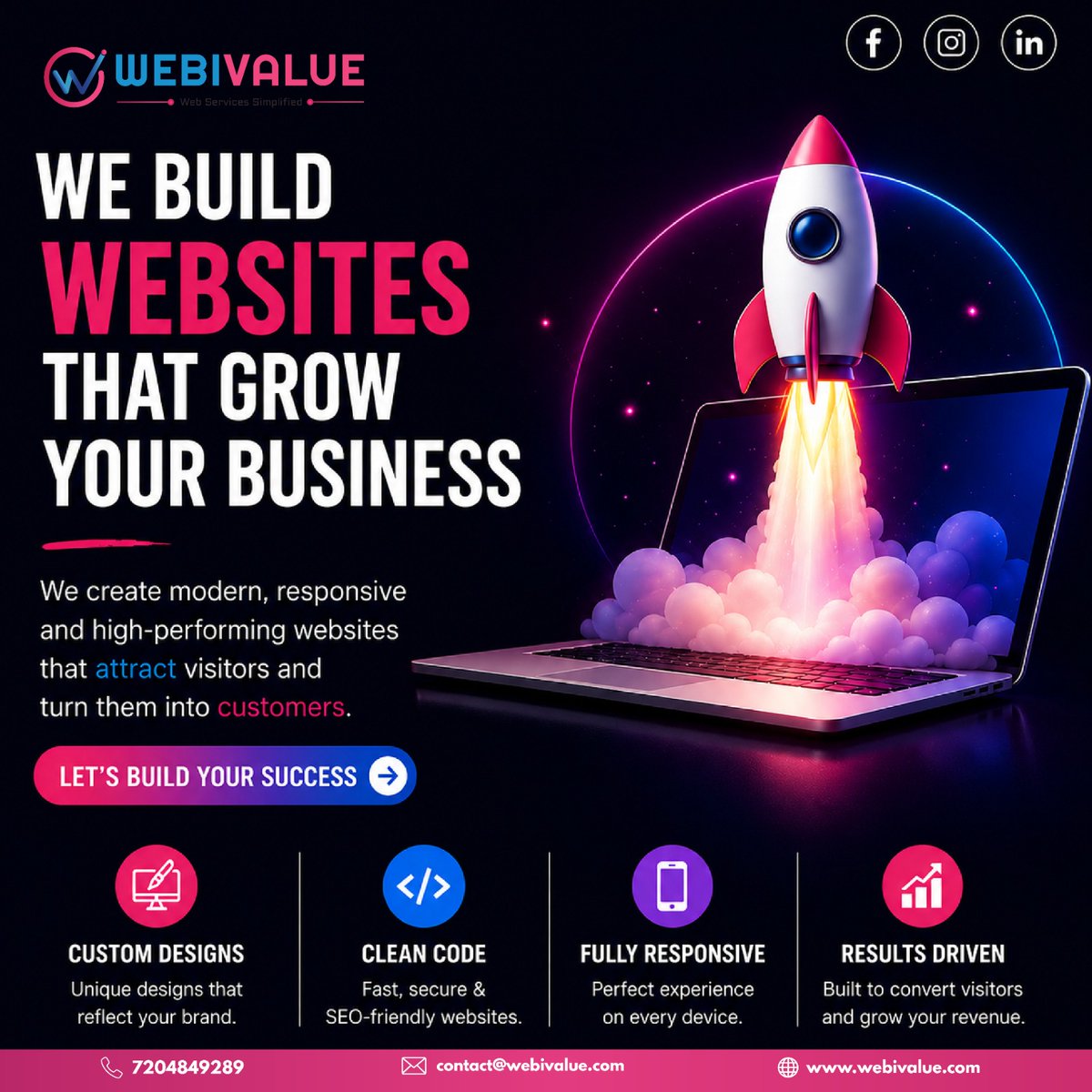 webivalue's tweet photo. website should do more than just exist—it should attract visitors, engage your audience, and turn clicks into customers. At Webivalue, we create modern, responsive, and high-performing websites designed to help your business succeed online.

https://t.co/8esgrrM1uJ

#Webivalue https://t.co/XEd2m48xv5