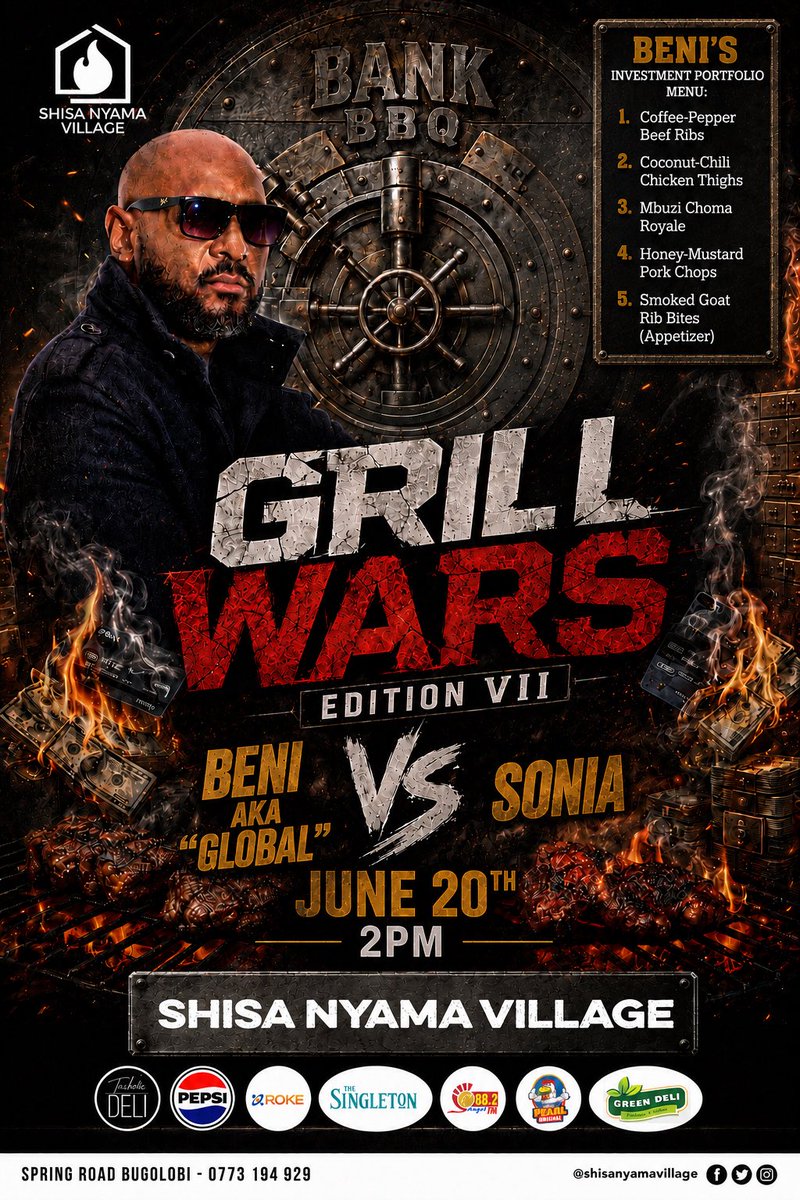 shisavillage's tweet photo. Chef @globalschemes has unleashed his #ShisaNyamaVillageGrillWars menu &amp; it’s slapping!😮‍💨 

Investors may experience excessive smiling, loosened belts &amp; sudden requests for 2nd servings👀.

#ShisaNyamaVillage
#TeamBeni #TeamSonia #uganda https://t.co/wk2V1QQNKa