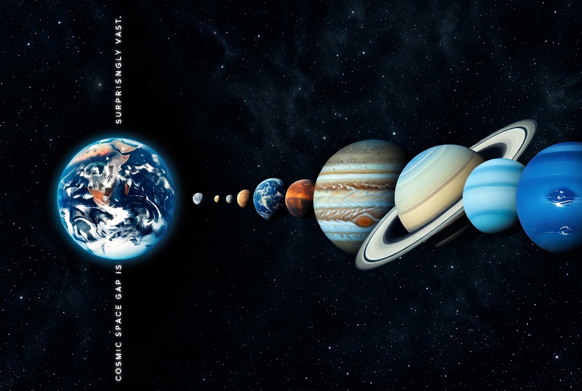 JuniverseAI's tweet photo. Every planet in our solar system can physically fit between Earth and the Moon. #Grok #Imagine #Juniverse https://t.co/mlUk2bVvat