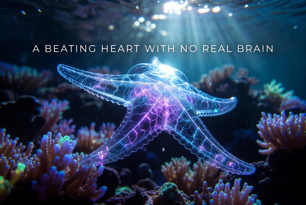 JuniverseAI's tweet photo. Starfish do not actually possess a brain or a single drop of real blood. #Grok #Imagine #Juniverse https://t.co/CDfKTR7SxM