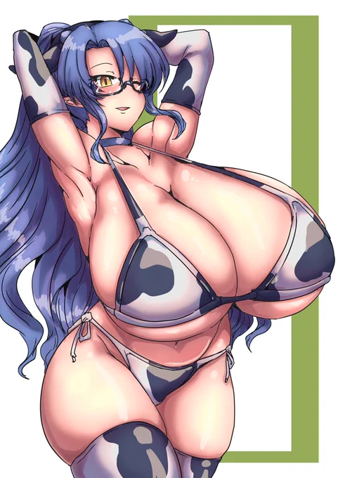 今日の日課は牛柄ビキニ後鬼さんです