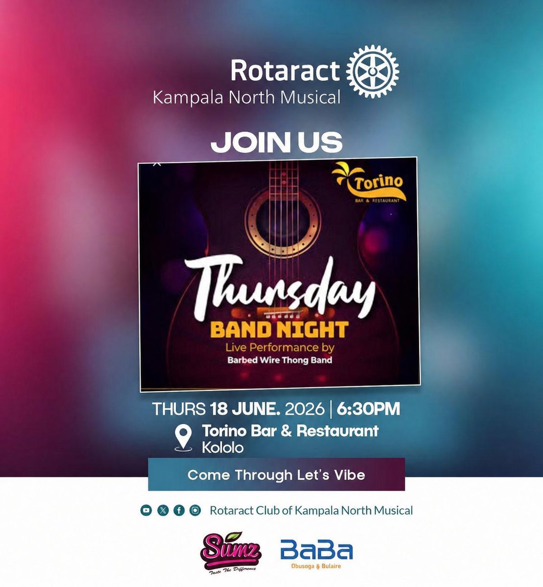 rctmusical's tweet photo. πΈ THURSDAY BAND NIGHT KIMEZA IS HERE! πΆ
Whether you're a music lover, a Rotaractor, or simply looking for the perfect way to unwind, this is the place to be.
β¨ Come through, connect, sing along, and let the music set the mood !
π΅π€πΈ
#Musical2theworld
#MusicalKimeza https://t.co/hHMUokV8Aw