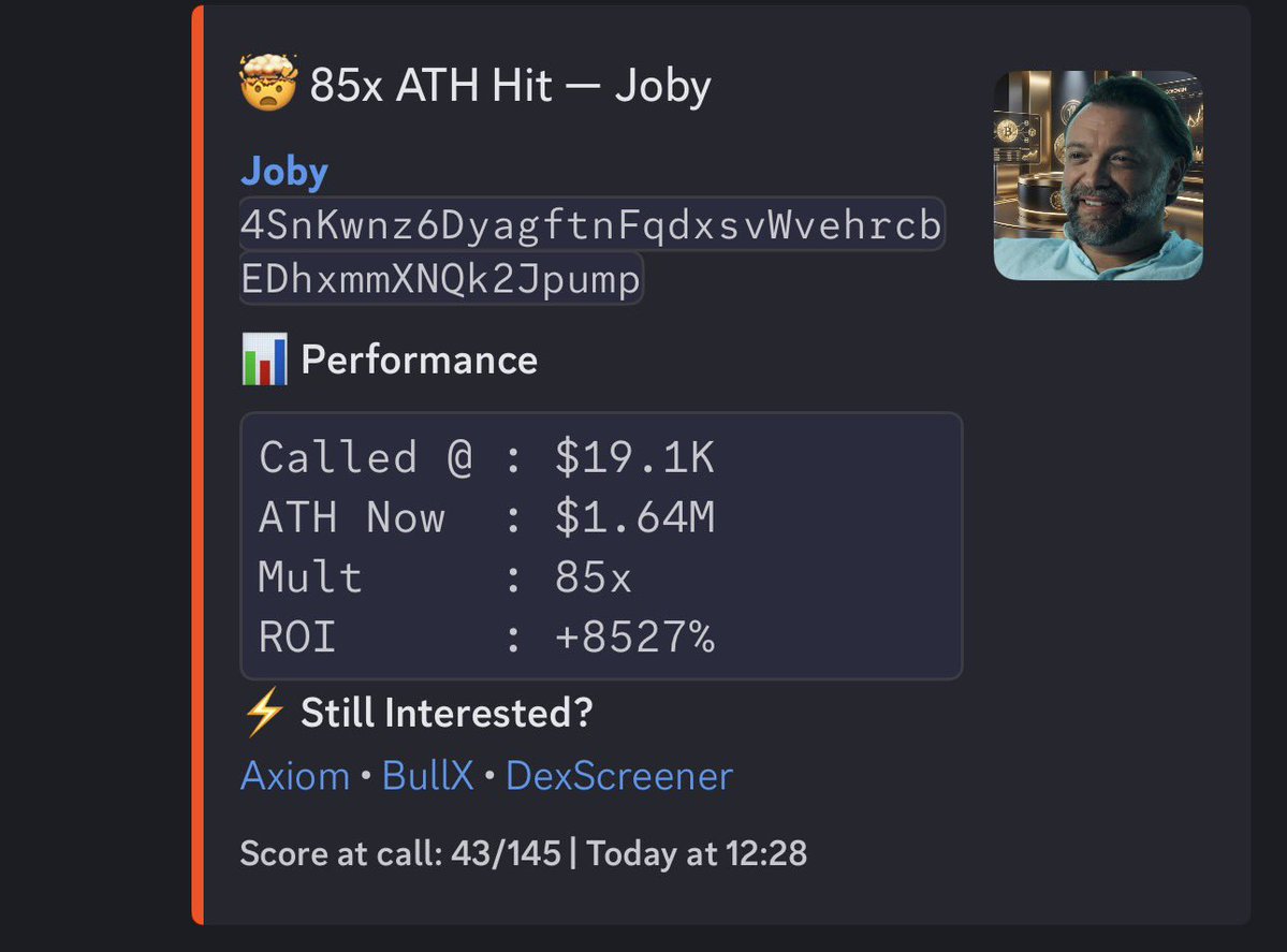 BlitzAlphaCalls's tweet photo. I am speechless 😶

What are you doing if you aren’t in BLITZ⚡️
Our alpha bot 🧪 is literally FREE!!! ❌💰

Join 👊. Wait for a call ⏰. Catch runners🚀

https://t.co/d6QAHIYytT

#memecoins #cryptoalpha #blitz #solana 

$Joby https://t.co/bkQ9sYBVc4