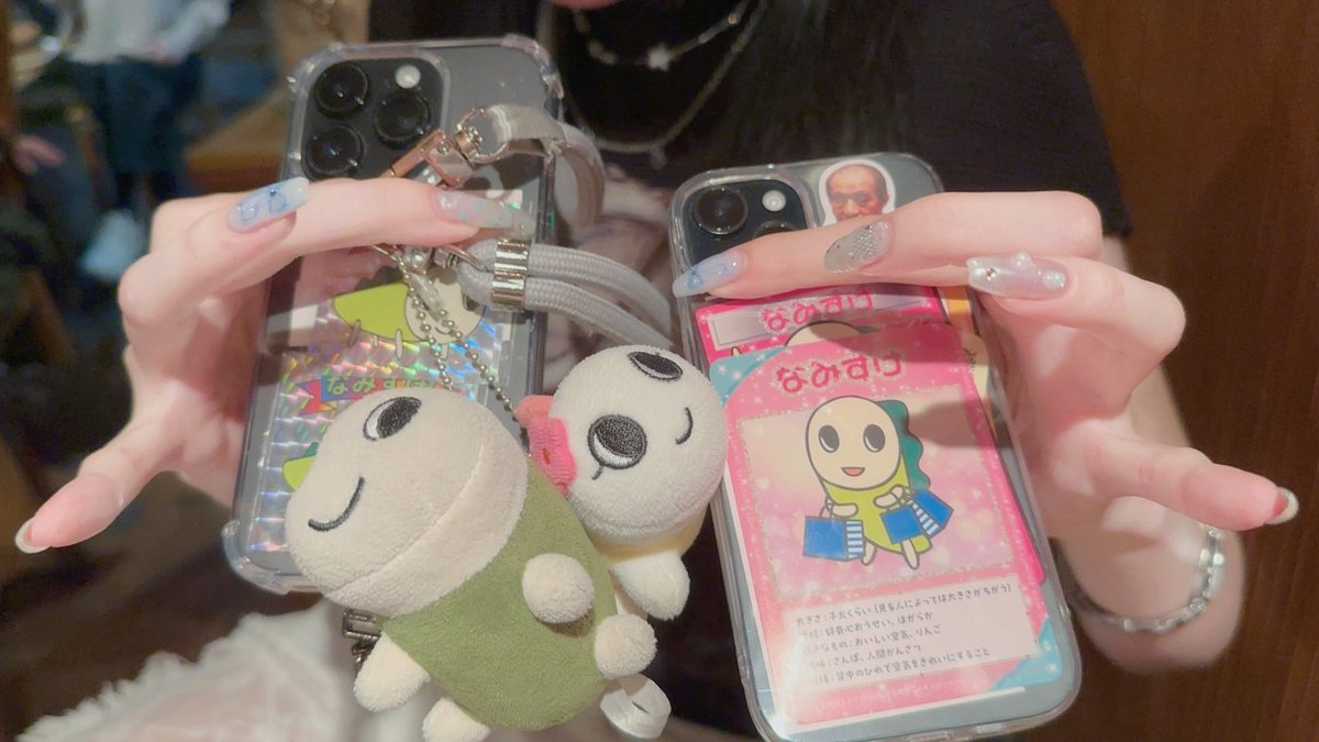 da3n1001v's tweet photo. なみすけ過剰可愛がり異常成人女性のスマホ(私用)とスマホ(社用)とスマホストラップについてるぬいの様子 https://t.co/cWE5oJg1oO