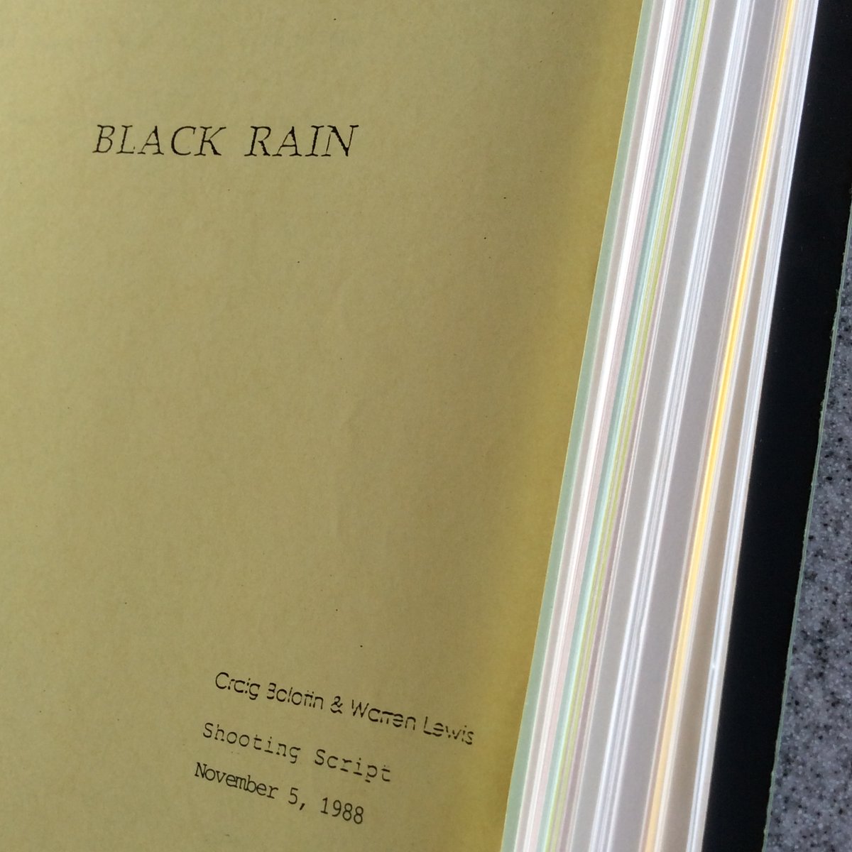Black Rain: Shooting script 「ブラック・レイン」日本パート撮影終了 