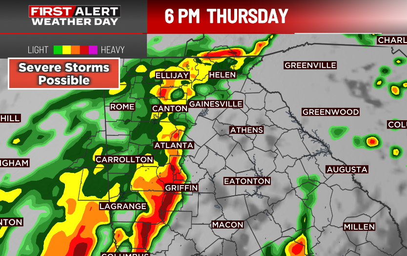 Ella__Dorsey's tweet photo. TROPICAL RAIN AND STORMS MOVE THROUGH LATER TODAY.

Timing: 4PM - 2AM
What to Expect: Heavy rain for several hours. Flash flooding possible. Isolated tornadoes possible in Central Georgia.
How to Prepare: Stay off the roads after 6pm and keep phone alerts ON. https://t.co/Xc6wT0ktAg