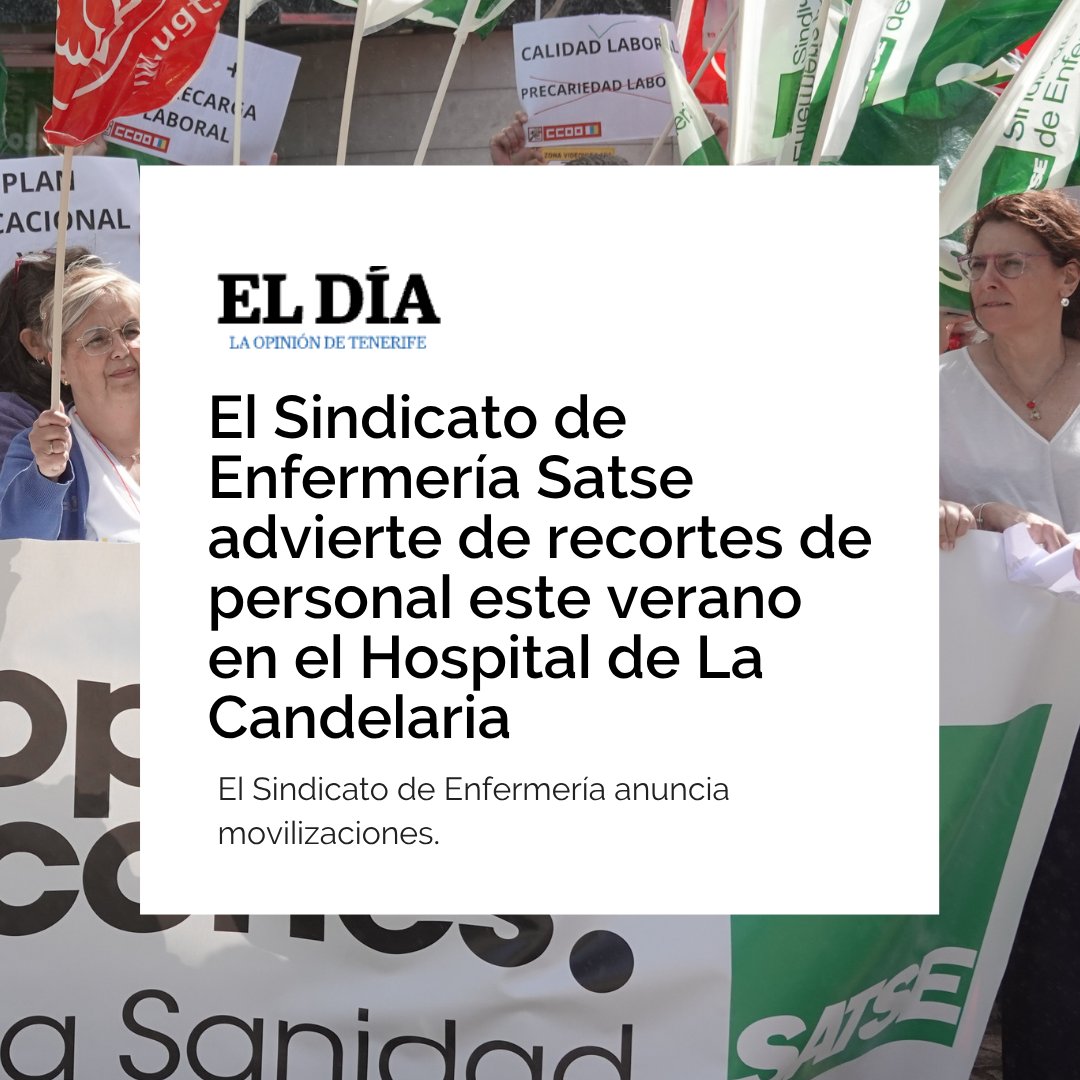 SATSE_Canarias's tweet photo. 🏥🚨 No nos gusta ocupar titulares. Preferimos hablar de mejoras. Pero cuando se cierran camas y faltan profesionales, hay que denunciarlo

🗣️ Por responsabilidad con los pacientes y con los profesionales

🛑 ¡STOP Recortes!

@eldia @RTVCes @mirametvcom

#Satse #Enfermería https://t.co/o2exUDswPG