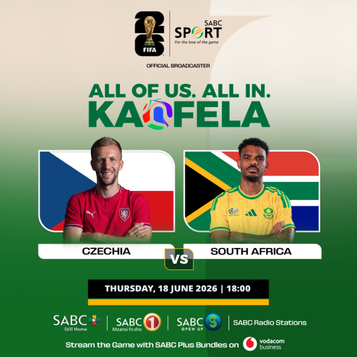 Phalaphala's tweet photo. Namusi Bafana Bafana i tangana na CZEHIA, Vha si tahele khudano iyi kha Phalaphala FM, SABC3 na kha SCBC+. Mutambo u takutshedza mathama a namusi nga 18:00. FIFA world cup 2026. 

#FIFAWorldCup https://t.co/r2hY6UZhfo