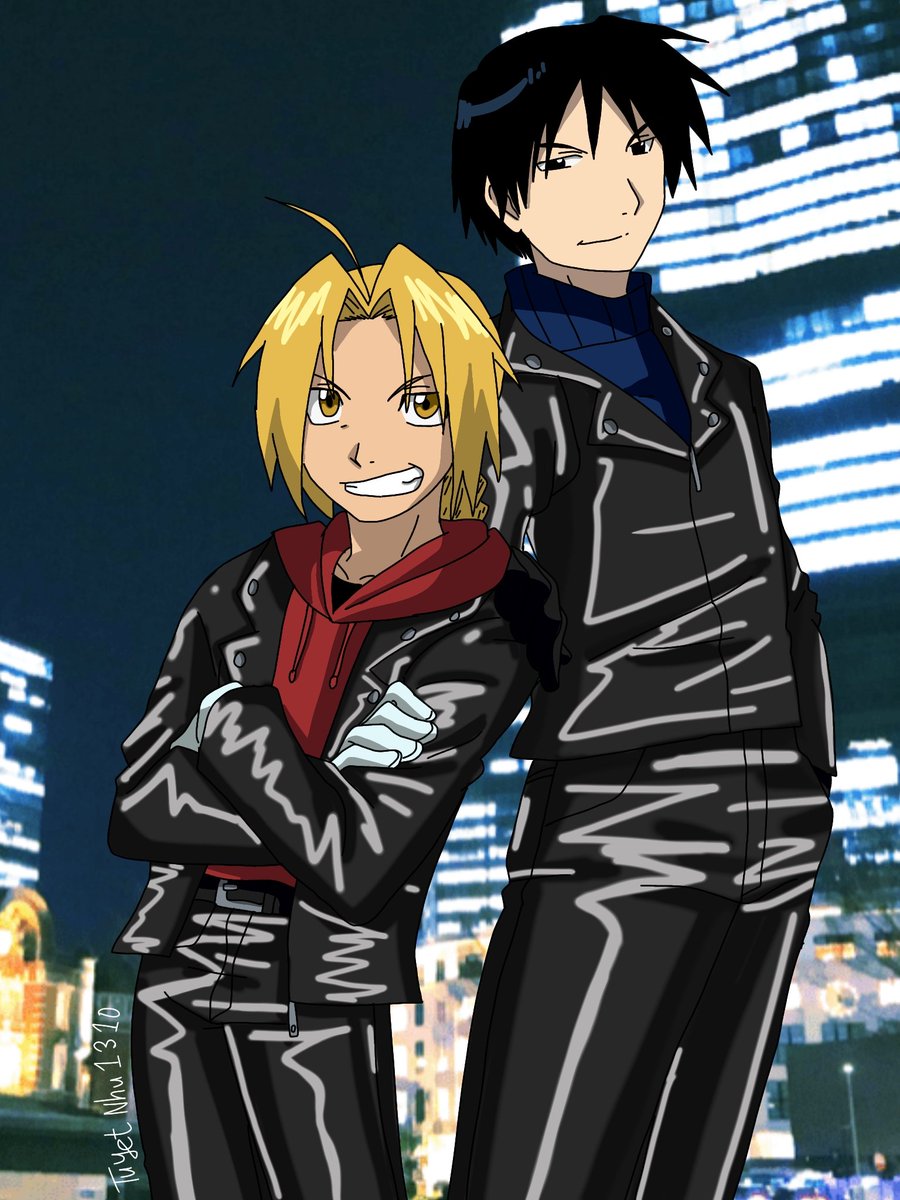 RcomNhu1310's tweet photo. Roy and Edward have a leather clothes! #fma #royed #fma2003 https://t.co/i86HFVBBdc