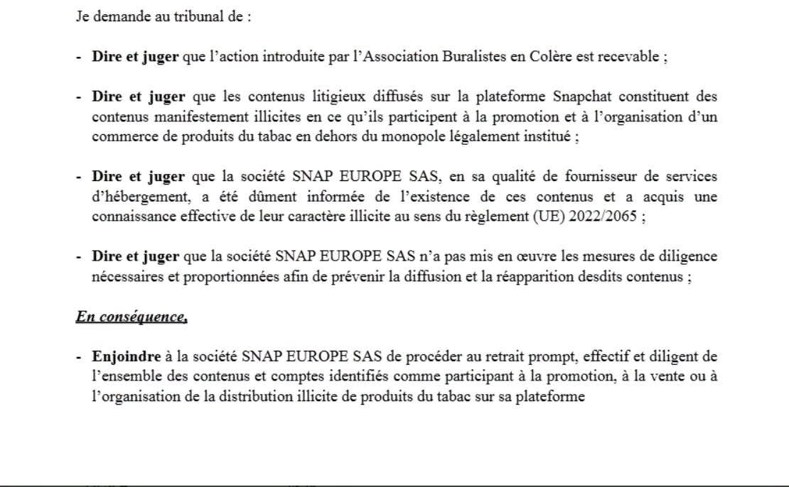 bubus2014's tweet photo. Face à la prolifération de comptes Snapchat dédiés à la vente illégale de cigarettes et de tabac, Buralistes en Colère saisit la justice. L’objectif est clair : contraindre la plateforme à agir efficacement contre ces réseaux qui alimentent le marché parallèle, https://t.co/XhNvnCm7lq