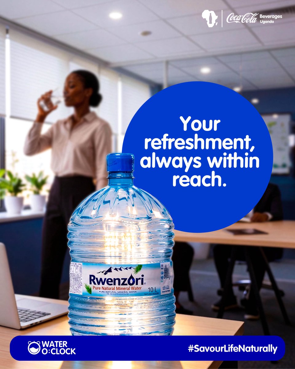 CocaColaBevUg's tweet photo. Sometimes work gets demanding, but never underestimate the power of staying refreshed with the Rwenzori 10L close by.
#SavourLifeNaturally
#WaterOclock
#RefreshUG
#CCBU https://t.co/cfc7c8Qn9e