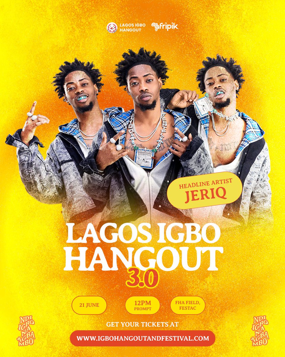 favogbuji's tweet photo. Honored to annouce that the leader of the biggest fanbase Movement in africa @jeriqthehussla is the HEADLINE artiste for the 3rd Edition of the IGBO FESTIVAL IN LAGOS.

#LagosIgboHangout2026 

NDI IGBO NA-AGBA MBỌ https://t.co/F8xw6T7sJX
