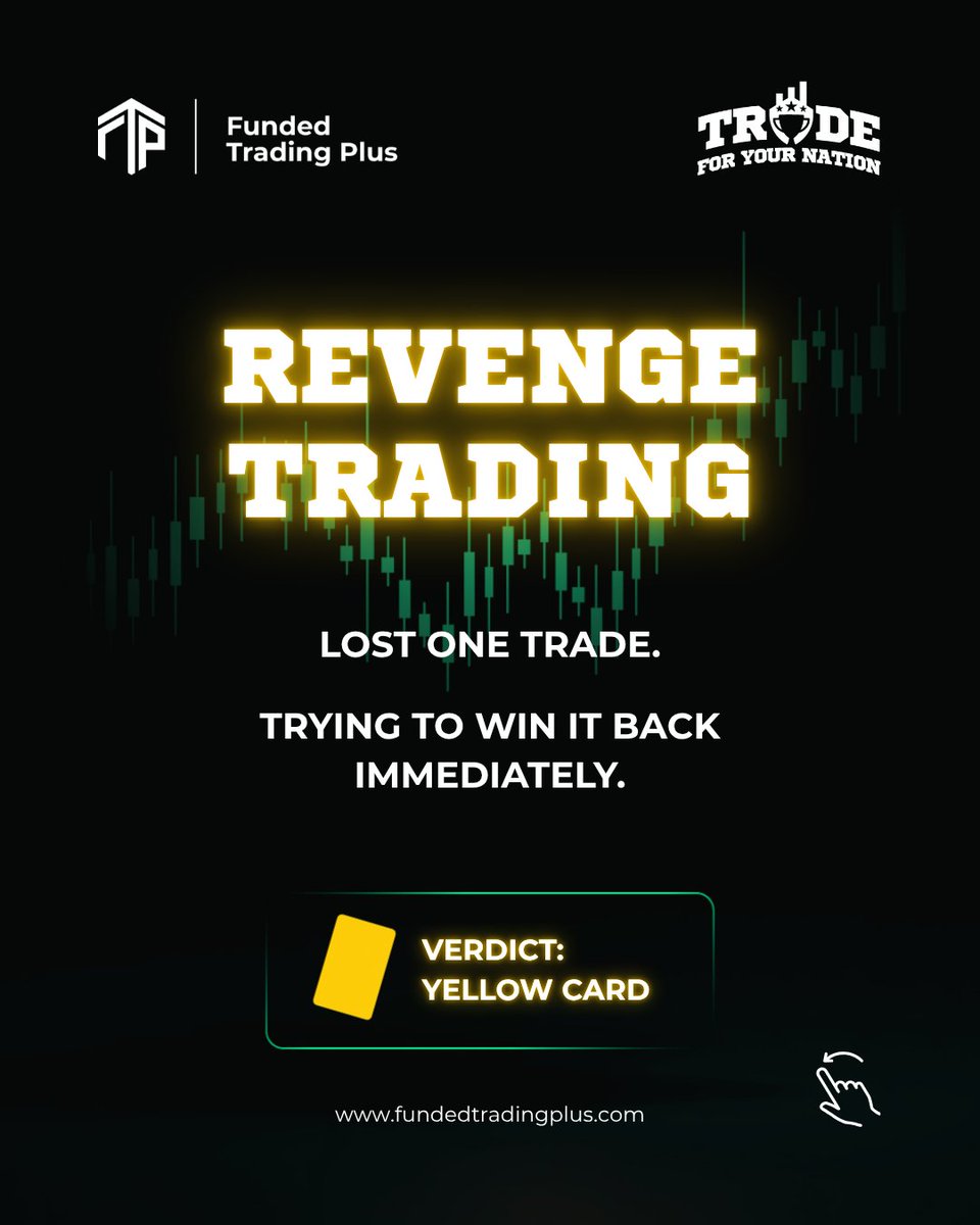 FundedTradingP's tweet photo. If trading had referees, these bad habits would have you in the book 🟥🟨

Which ones are you guilty of? https://t.co/IfxlObLAJD