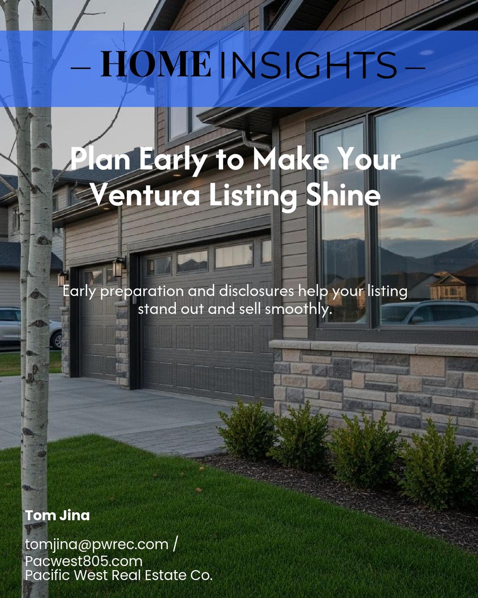 tomjina805's tweet photo. Prepping early and getting disclosures done makes a Ventura listing stand out, smooth moves start with planning, not luck. What’s your top tip for a seamless sale? https://t.co/Apqze3L5J1
