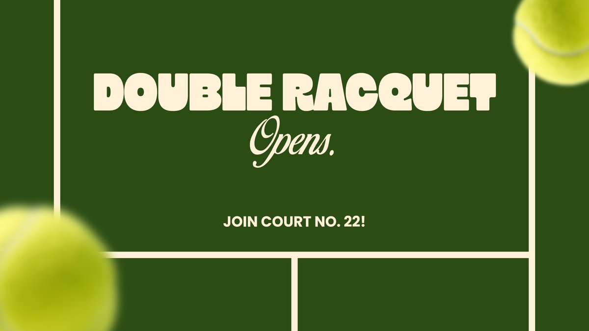 DoubleRacquet's tweet photo. . . . 100%
The nets are up and Court No. 22 is officially welcoming new players. So grab your racquet, claim your membership, and step onto the court. Your next rally starts here! https://t.co/gPeI0Vc653