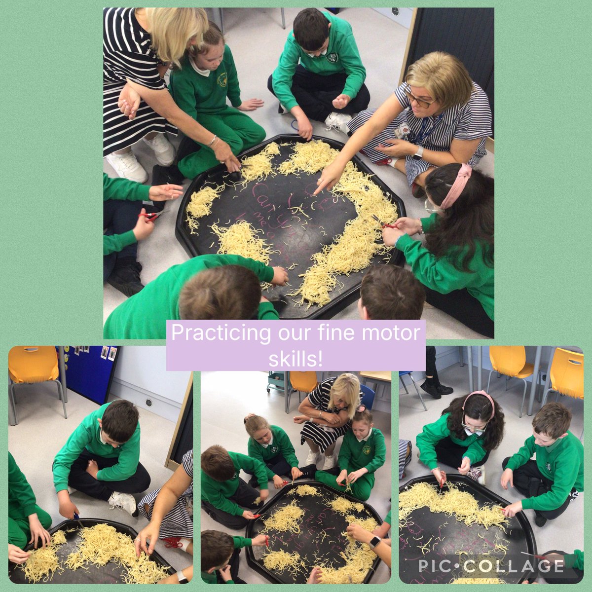 glanhowyprimary's tweet photo. This morning we practiced our fine motor skills by using our scissors! Our boys and girls used their amazing cutting skills to complete our morning sensory tray! πβοΈ#YGarn #EngagingEddies https://t.co/CSVS4ZMp9l