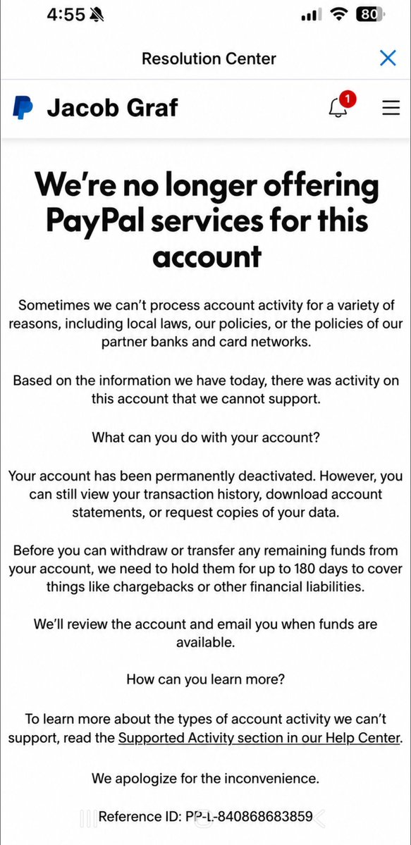 77dynasty_'s tweet photo. PAYPAL SCAMMED $78,000 WHICH I HAD IN THIS ACCOUNT. 

They permanently banned me, literally did nothing wrong. Zero disputes over thousands of transactions

HELP! https://t.co/IzHnzMR4zT