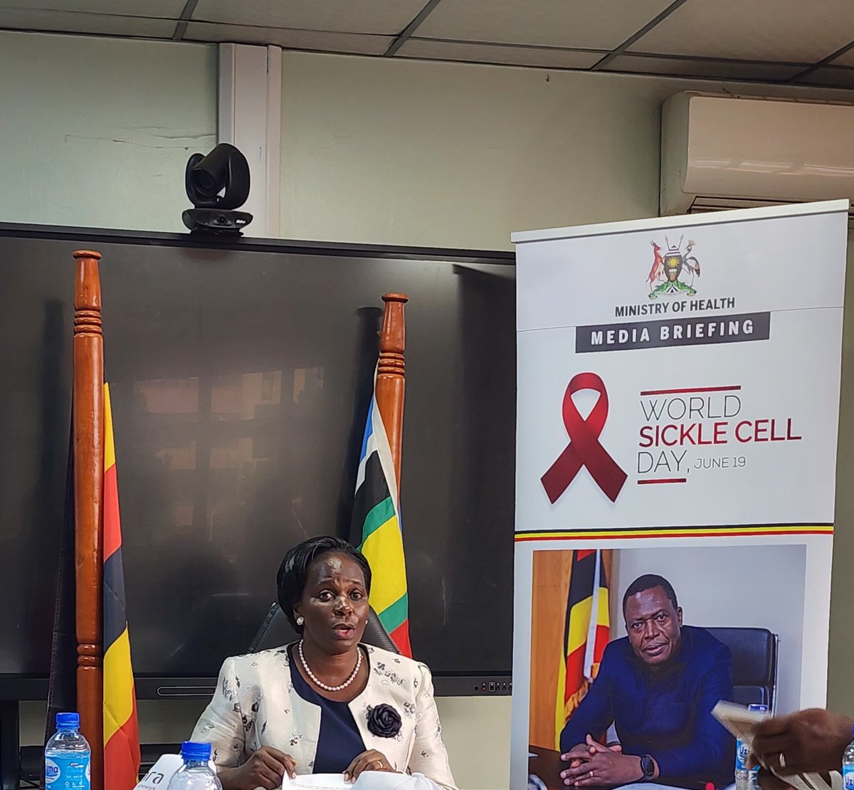 UgandaSickle's tweet photo. Happening Now |@MinofHealthUG 

Ahead of the commemoration of World Sickle Cell Day, the Director General of Health Services at the #MinistryOfHealthUganda  has called upon all stakeholders to intensify efforts towards combating sickle cell disease through coordinated, community-centered interventions.

He emphasized the need for strengthened community awareness and education, enhanced referral linkages, informed reproductive decision-making, and a robust national response that cascades effectively to regional and community levels. He further underscored the critical role of religious leaders, political leaders, cultural institutions, civil society organizations, researchers, and development partners in championing sustainable action against sickle cell disease.

The Director General also advocated for a realistic and strategic pathway towards the elimination of sickle cell disease through the integration of sickle cell interventions into existing health programs, expansion of early diagnosis and newborn screening services, improved access to quality care and treatment, comprehensive genetic counseling, and sustained public awareness campaigns.

His call to action serves as a timely reminder that ending the burden of sickle cell disease requires collective responsibility, long-term investment, and unwavering commitment to ensuring that every child and family affected by sickle cell disease can live healthier, longer, and more productive lives.

@jcrc_official1 @MinofHealthUG @MugenyiHenry @cphluganda @JollyAtwine @terumobct
@UgCancerSociety
@ubctvuganda
@MugenyiHenry @RaremarkFdn @ASH_hematology @DailyMonitor 

#WorldSickleCellDay2026 #SickleCellAwareness #KnowYourStatus #LeaveNoOneBehind #UgandaHealth #GeneticCounseling #NewbornScreening #HealthForAll