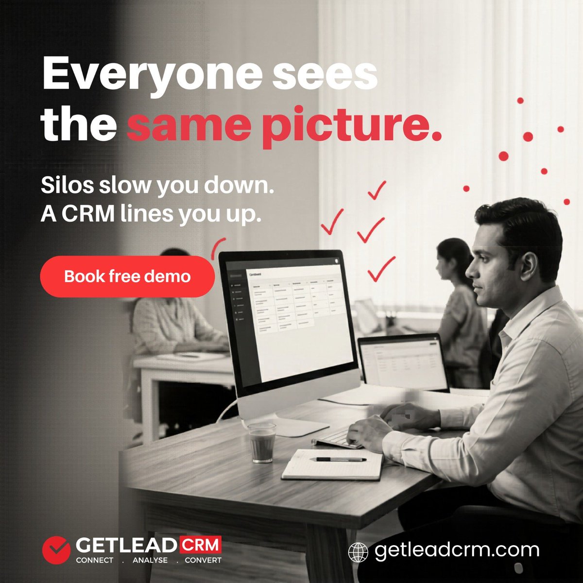 getleadconnect's tweet photo. Different teams. One view. Best decisions.

Getlead CRM breaks down silos and brings your customer journey into a single, shared workspace.

Connect with us for a free demo.   
+91 8453555000
https://t.co/m5B6yMAcQa

#crmsoftware #leadmanagementsoftwarecrm #leadautomation https://t.co/r6bvRjaHtZ