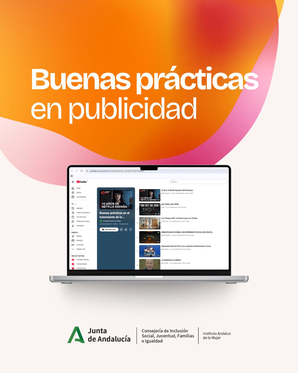 IAMJunta's tweet photo. Inspírate con la publicidad con perspectiva de género. 📸💜

Hemos creado una lista de reproducción exclusiva con ejemplos de buenas prácticas de publicidad. 

✅ Sin estereotipos.
✅ Con diversidad.
✅ Con protagonismo femenino real.

Aprende de las marcas que ya están cambiando las reglas del juego. 🚀✨
🔗 Disponible en nuestro canal de YouTube.

#Andalucía #PublicidadIgualitaria #Creatividad #Igualdad #8M #IAM
