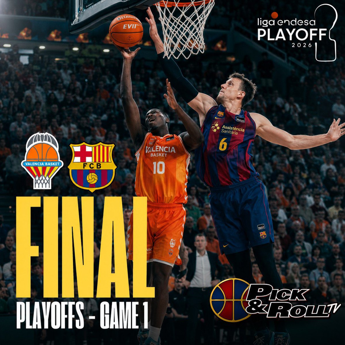 SalvatoRRR_OMG's tweet photo. 🏆 PLAYOFF LIGA ENDESA 

🏀 @ACBCOM | FINAL - GAME 1

⏰ A partir de las 19:00h, en Pick And Roll TV:  

🟠🟠 VALENCIA BASKET 🆚 🔵🔴 BARÇA BASKET 

📺 Vívelo con nosotros en:  

🔴 https://t.co/KPt0m5BYKc  
🟣 https://t.co/vI15AfaddJ  

#fcbarcelona #twitch #YouTube #baloncesto #basketball  #LigaEndesa @FCBbasket