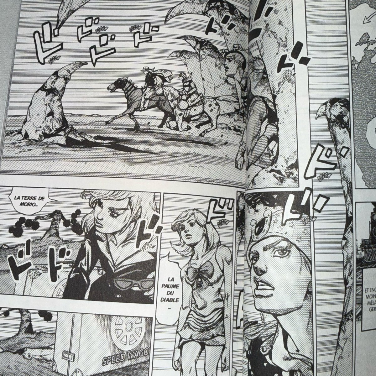 Tiyugata's tweet photo. Spoil Jojolion ⚠️ : J’étais en train de lire Jojolion, même si c’est qu’une page ça fait quelque chose de revoir les personnages de Steel Ball Run… https://t.co/PLd22LnbyI