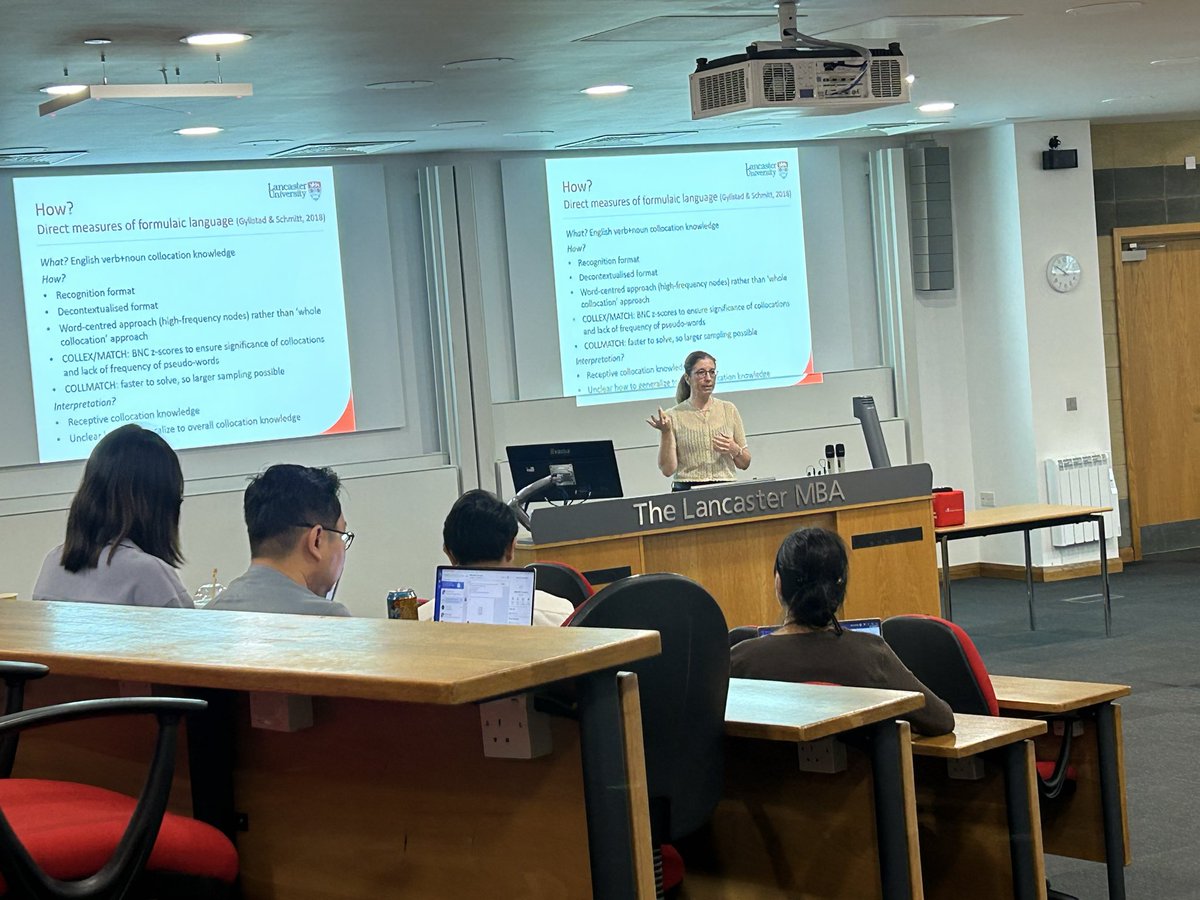 CorpusSocialSci's tweet photo. Day 4 #LancsSS26
Here is the session with Prof Tineke Brunfaut:
Testing formulaic language use✨📖
#languagetesting
#LancsSS26 https://t.co/NISztVU1rw