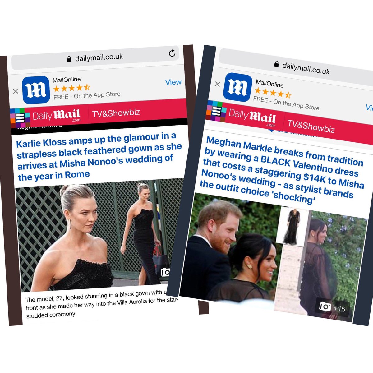 fanofprincephil's tweet photo. @MrMaximilan @RoseAlaina @CamillaTominey @danwootton @RoyalFamily Never forgotten this. Same wedding, same color, same publication. And #DailyFail lied about the cost of her dress too. Meghan had to leave. These kind of daily attacks would have been unsurvivable. https://t.co/wd4CyAMnHw