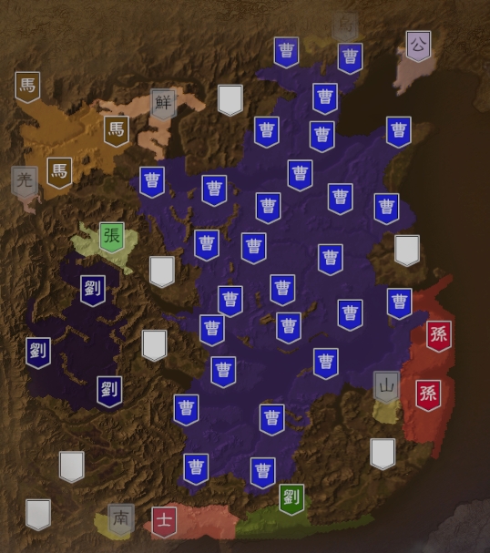udon0401's tweet photo. IFシナリオいいんだけど、ゲームバランスでいうとそこまで大きなプレイ差がないから１プレイヤーとしてはこういう系統も追加欲しいんよねえ…。反三国志ベースで劉備が天下取り寸前とか。
みんな大好き志在千里とか最後の四君みたいな奴！ https://t.co/SOap2s80KZ