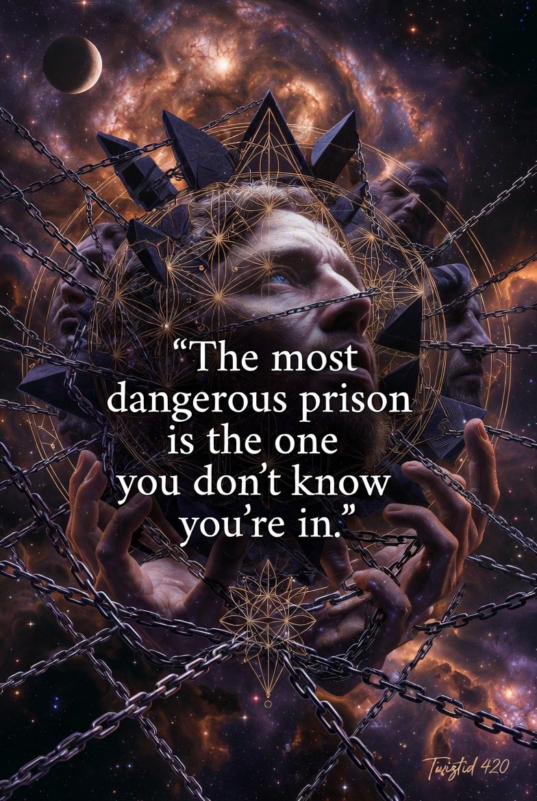 TaTTeD_HaTTeR's tweet photo. The most dangerous prison is the one you don’t know you’re in.

Most people are still locked inside it — and they built the walls themselves.

#TheMostDangerousPrison #Awakening #PatternRecognition #SelfAwakening #InnerWork #BreakTheCycle #Consciousness #MentalPrison #RaiseYourFrequency #Twiztid420 #fyp