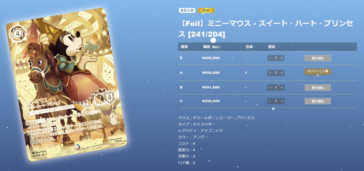 ロルカナ　アイコニック　ミニーマウス【本日21時まで出品】 🚨#ロルカナ GOOD GAMEです！！🚨 本日なんと…ミニーマウスのアイ