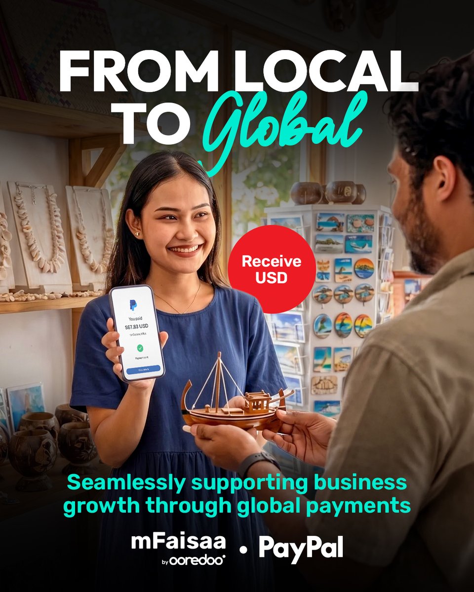 mFaisaaMv's tweet photo. Receive USD payments from international customers and tourists with PayPal through #mFaisaa, helping your business connect to the global digital economy.

👉 https://t.co/cFgo6k2MRs

#mFaisaaxPayPal https://t.co/vhocLg0uZC