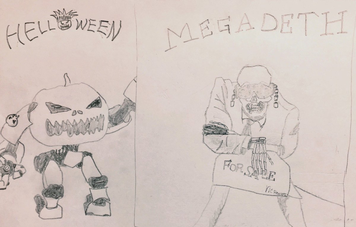1986battery's tweet photo. ハロウィンとメガデス描いてた https://t.co/xKzgytjTLg