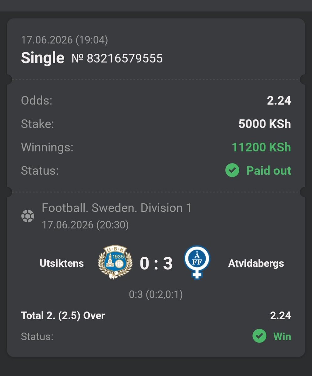 123Championbet's tweet photo. Congratulations to those who played ✅. https://t.co/F56qZX1WVO